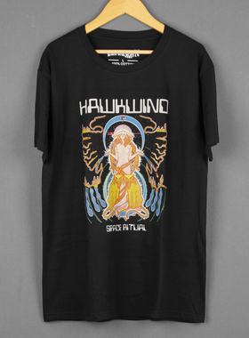 Hawkwind Space Ritual 鹰风70S迷幻太空摇滚纯棉休闲复古短袖T恤