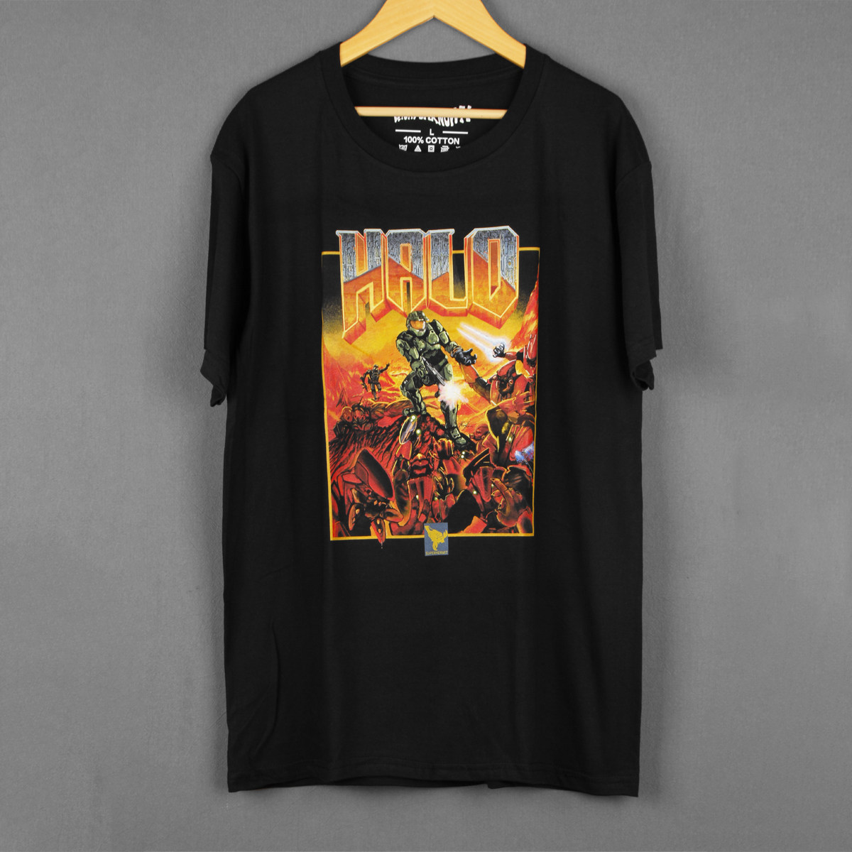 光环士官长恶搞短袖毁灭战士联名T恤Halo游戏男女夏宽松棉Shirt