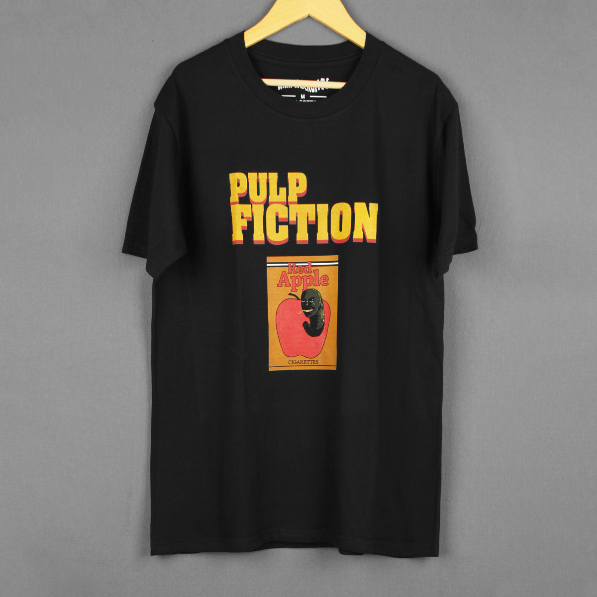 低俗小说PulpFiction红苹果Cigarettes短袖纯棉圆领卡通形象T恤