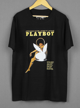 Darine Stern Mafia黑手党游戏杂志封面黑色模特女郎短袖纯棉T恤