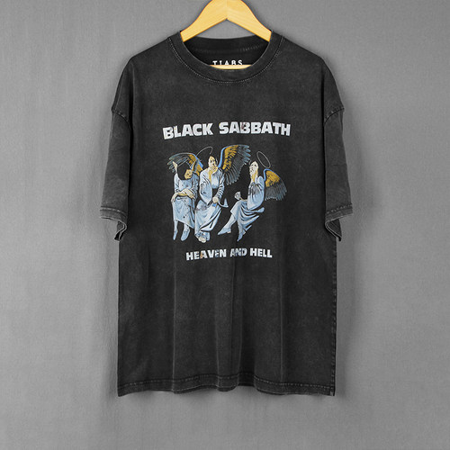 BlackSabbath复古做旧水洗短袖
