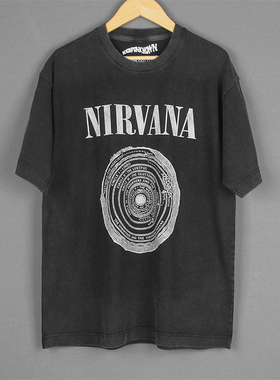 Nirvana短袖Kurt Cobain Sup Pop涅槃柯本西雅图摇滚水洗男女T恤
