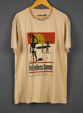 无尽之夏短袖The Endless Summer经典冲浪电影纯棉休闲男T恤Shirt