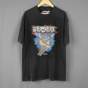 剑风传奇烙印战士Berserk短袖 Shirt 动漫休闲圆领纯棉T恤水洗男T