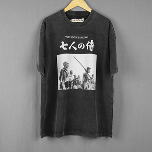 七武士The 长袖 Samurai黑泽明影子武士电影水洗短袖 Shirt Seven