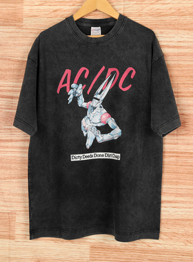 JOJO的奇妙冒险ACDC荒木飞吕彦大总统D4C水洗纯棉短袖男T恤Shirt