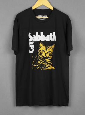 Cat Sabbath猫咪安息日T恤黑色安息日恶搞短袖摇滚乐队趣味男女夏