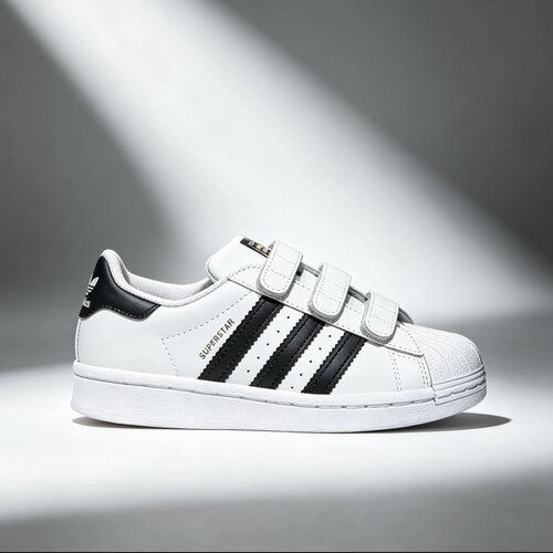 Adidas阿迪达斯三叶草SUPERSTAR儿童经典魔术贴贝壳头板鞋 EF4838