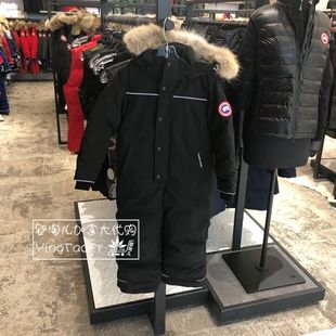 外贸原单儿童加厚连体滑雪服男童女童加拿大风儿童衣服大鹅加绒