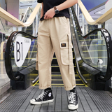 日系宽松男士束脚裤工装裤大码休闲裤男小脚长裤子多袋7727-P50，男装休闲裤，电商A128