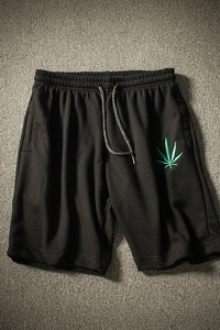 夏季男潮休闲短裤五分系绳刺绣针织裤潮宽松 K253-P35图片