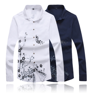 秋冬外贸长袖 平铺大码M-5XL 修身弹力男衬衫外套活动款  C09-P25图片