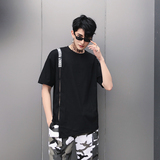 潮复古短袖T恤男潮贴布青少年美式纯棉大码男木板风T913-P35，男装T恤，电商A128