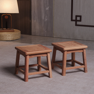 无漆无蜡孕妇可用小巴花材质纯实木榫卯结构小方凳实用小型家具