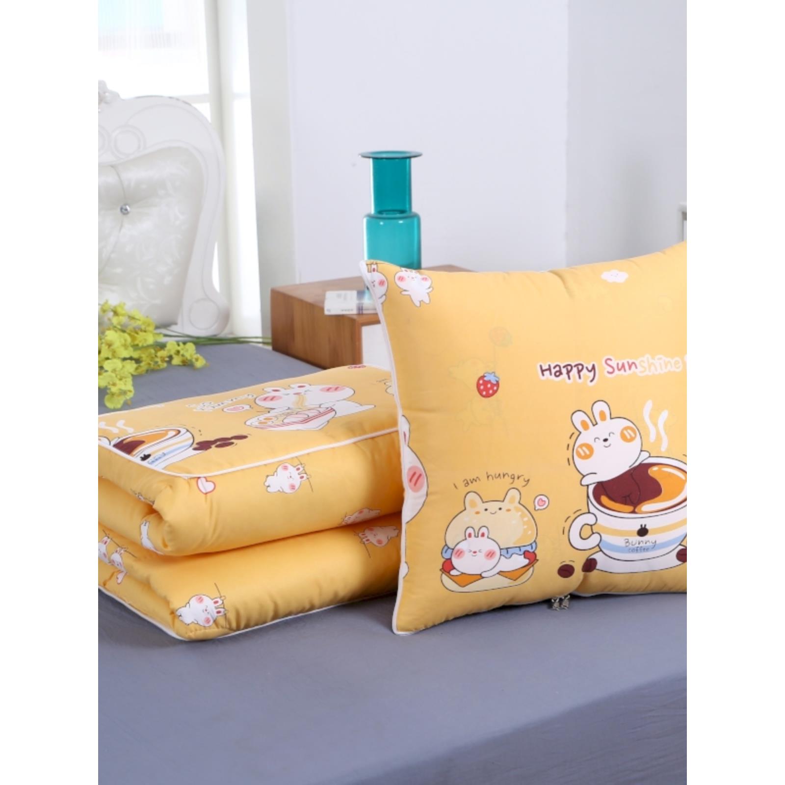 抱枕被子两用可折叠卡通办公室空调被靠垫被小学生午休被汽车枕头