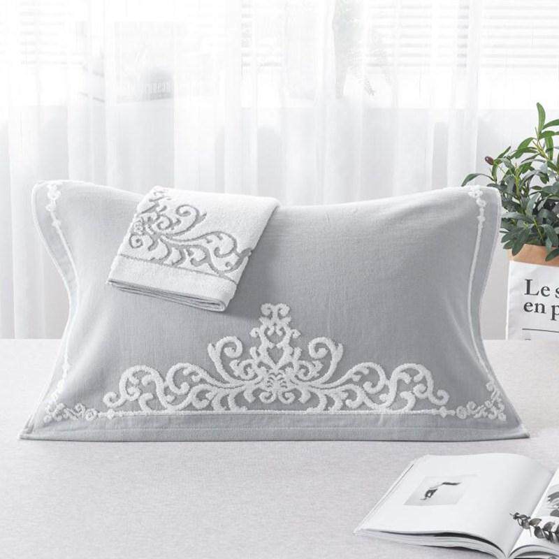 一对装六层纱布枕巾纯棉枕头巾单人全棉高档毛巾情侣欧式成人枕套,床上用品,枕巾,淘宝优惠券,粉丝福利购,淘宝优惠卷