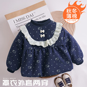 女宝宝冬季 加棉罩衣婴儿外套薄棉反穿衣婴幼儿外套耐脏加厚外穿