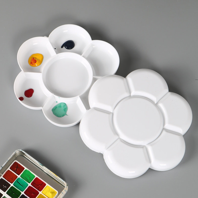 双层塑料梅花带盖调色盘创意带盖颜料盒小学生美术用水彩水粉颜料,文具电教/文化用品/商务用品,调色盒,淘宝优惠券,粉丝福利购,淘宝优惠卷