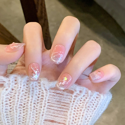 云皙简约爆闪钻纯手工美甲穿戴甲