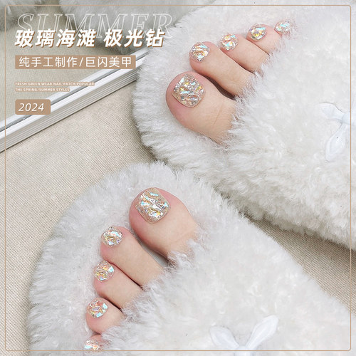 云皙纯手工穿戴甲脚指甲贴片可拆