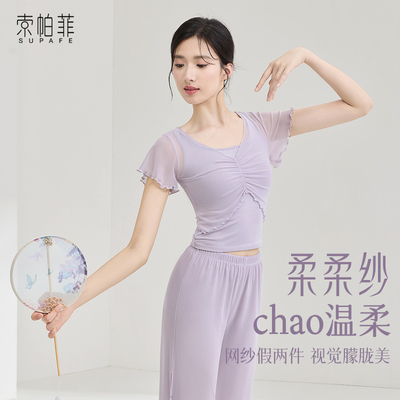 速发高品质索帕菲舞蹈服上衣现代舞服装练功服成人女飘逸古典舞跳