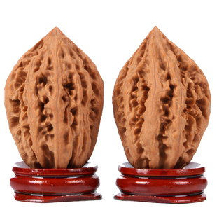 文玩核桃百财秋子东北野生大秋子异形大棱文玩手把件白狮子四座楼