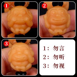 极速风化菩提根手串三不猴手链男女念珠手串菩P提手把件文玩佛珠