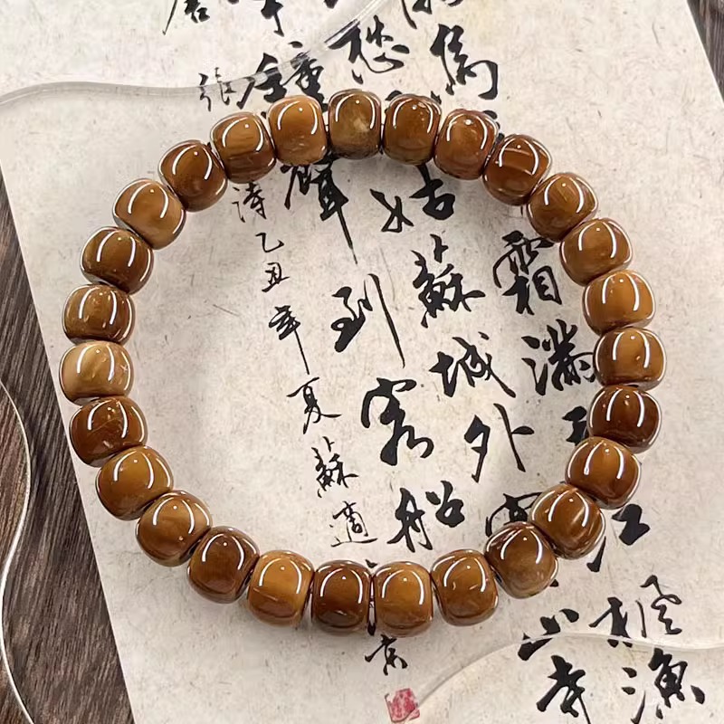 天然高抛库克光珠单圈手串高油高密菩提念珠佛珠文玩男女盘玩手链