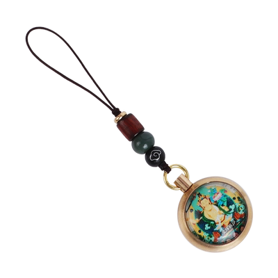 男女通用黄铜十二生肖手机链吊坠