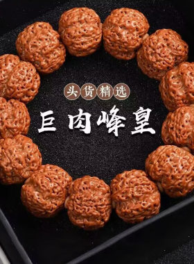 巨肉五星峰皇大金刚菩提手串男士文玩单圈爆肉纹原籽盘玩佛珠手链