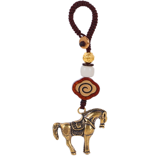 2022年生肖属马虎人佩戴马踏飞燕吊坠车钥匙扣马上开泰挂件吉祥物