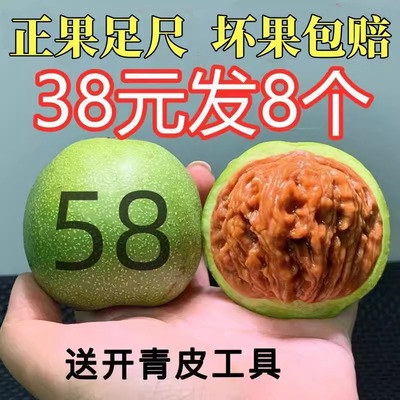 野生文玩核桃青皮特大手玩四座楼闷尖白狮子虎头麒麟纹官帽苹果园