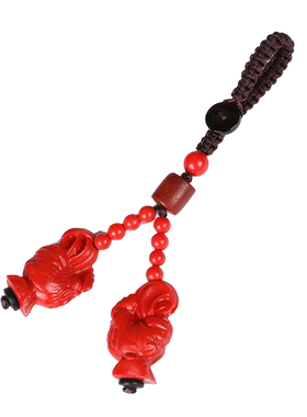 牛年生肖丹凤汽车钥匙扣挂饰吊坠