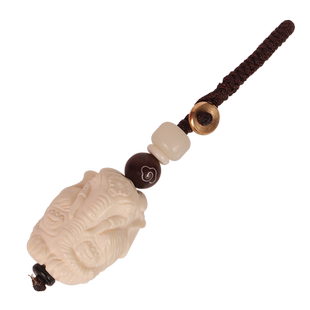 鹿角雕刻观音美猴王手机链鹿骨牌子吉象钥匙扣男女士平安扣包挂件