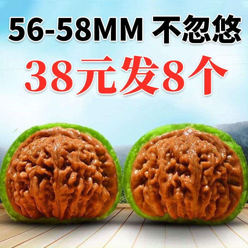 文玩核桃盲盒赌青皮大尺寸王勇麒麟纹官帽平谷四座楼带绿皮核桃