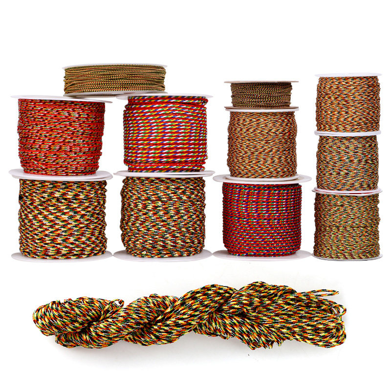 QIXI DRAGON BOAT FESTIVAL HAND-WOVEN ROPE DIAMOND KNOT COLORFUL LINE FIVE-COLOR LINE BRACELET ANKLET JADE LINE BUDDHA BEADS ELASTIC LINE