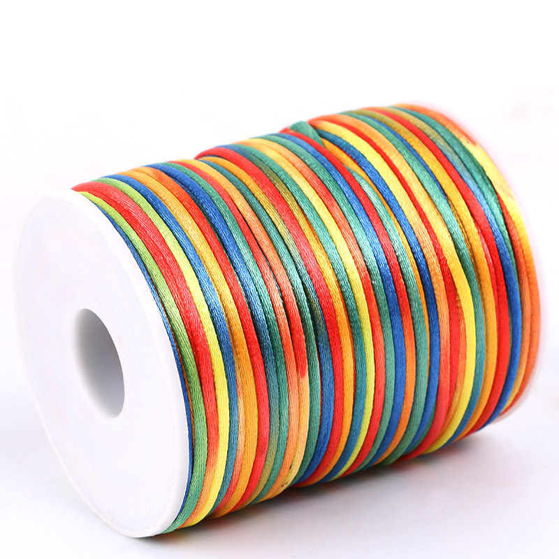 NO. 5 CHINESE KNOT WIRE COLORFUL THREAD HAND ROPE COLORFUL THREAD BRAIDED THREAD COLOR BRACELET TIE HAIR THREAD ROPE NECKLACE