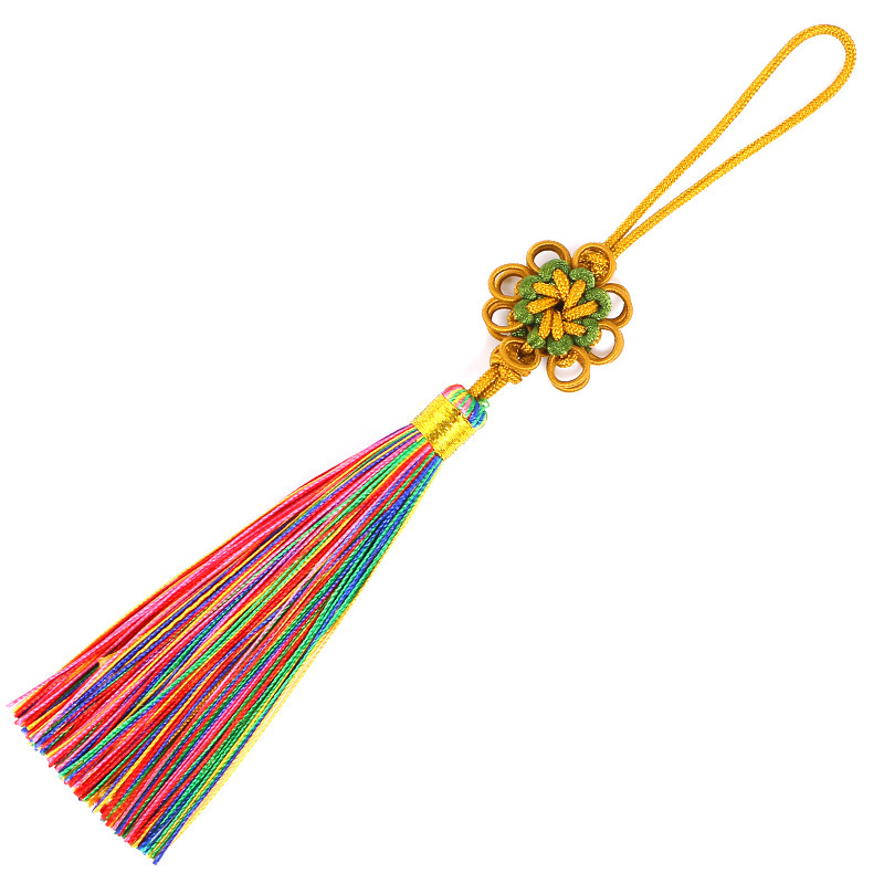 CAR HANGING ACCESSORIES: SUNFLOWER KNOTS TASSELS HANDLEBARS ROPES TASSELS CAR INTERIOR DECORATIONS MATCHING LANYARDS HANGING CHINESE KNOTS