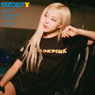 朴彩英同款湖人篮球服纯棉短袖T恤BLACKPINK运动训练队服宽松半袖