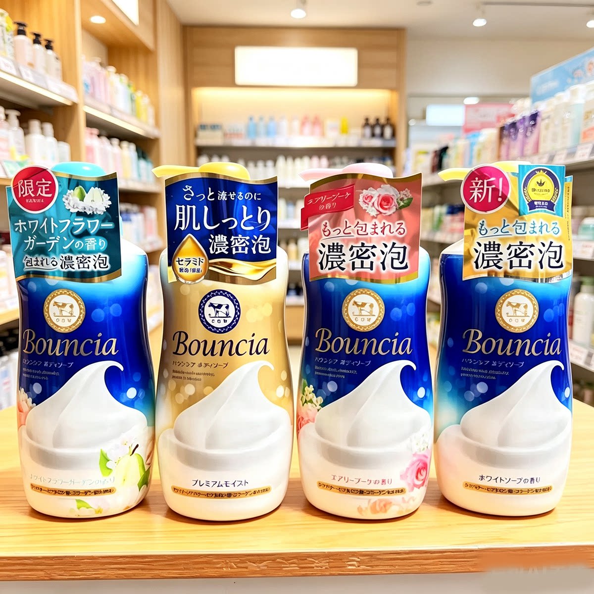 日本进口牛乳石碱沐浴露泡沫绵密