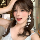 超仙绝美珍珠贝壳流苏耳钉耳夹女夏天度假风无耳洞耳环耳饰 原创