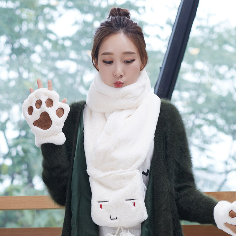 【礼盒】围巾女冬季百搭围脖可爱脖套手套两件生日礼物女生女朋友