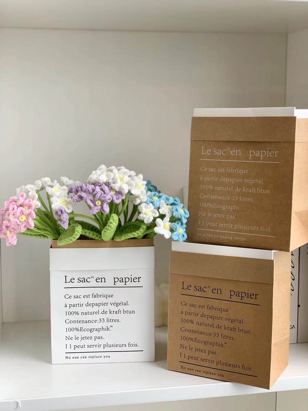 买三送一北欧风纸袋干花花束拍照摆件道具牛皮家居插花装饰袋