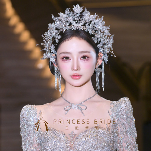 超闪冰胶蝴蝶皇冠新娘主婚纱头饰