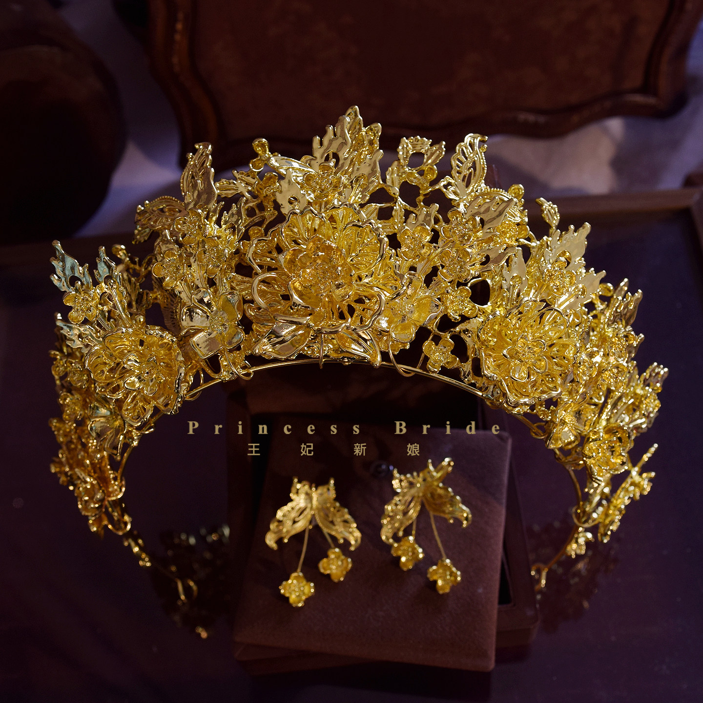 新娘饰品中式金色凤冠发冠富贵