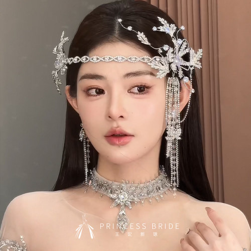 水钻流苏发箍耳饰套装新娘头饰