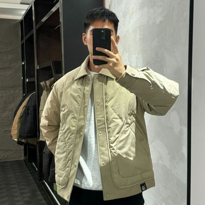 男士翻领轻薄羽绒服男款2025新款休闲夹克保暖潮流90白鸭绒外套潮