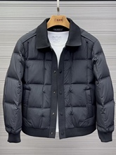 2025年新款冬季轻薄羽绒服男防寒保暖商务休闲翻领白鸭绒夹克外套