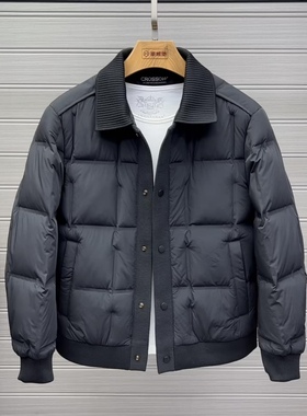 2025年新款冬季轻薄羽绒服男防寒保暖商务休闲翻领白鸭绒夹克外套