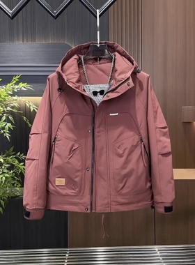 棉服男款冬季高级感连帽冲锋衣外套新款潮牌帅气防风保暖二棉夹克